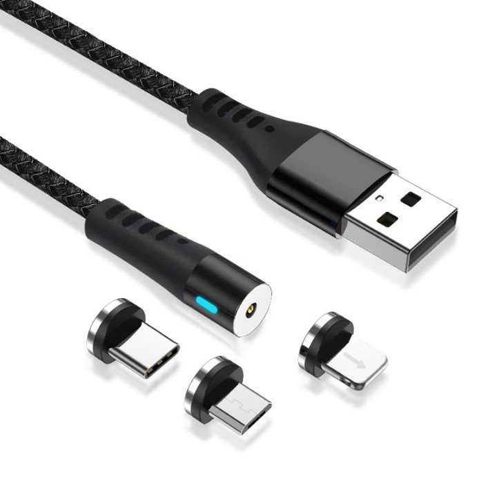 Magnetic and rotating 1m USB charging and data transfer cable