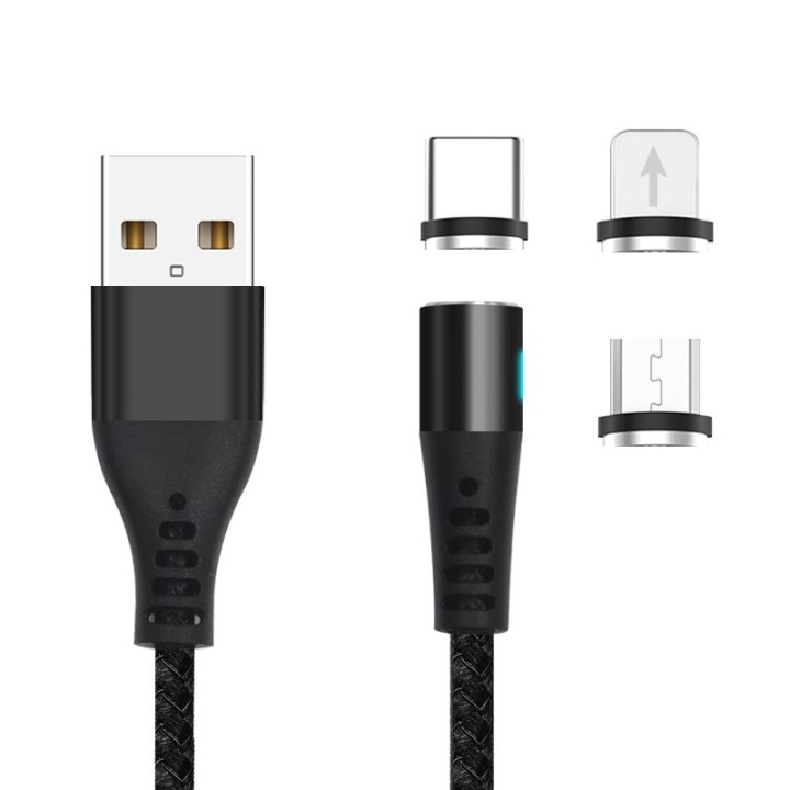 Magnetic and rotating 1m USB charging and data transfer cable
