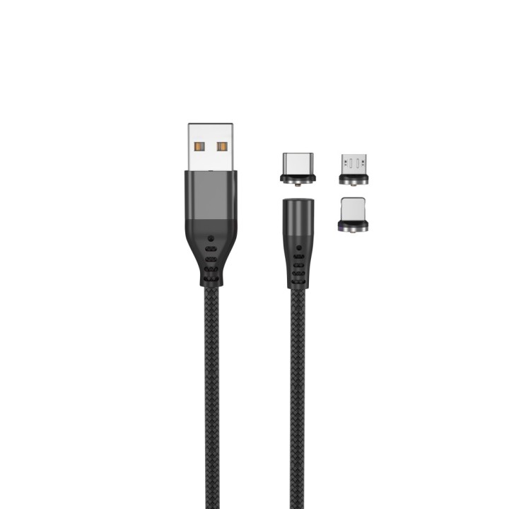 Magnetic and rotating 1m USB charging and data transfer cable