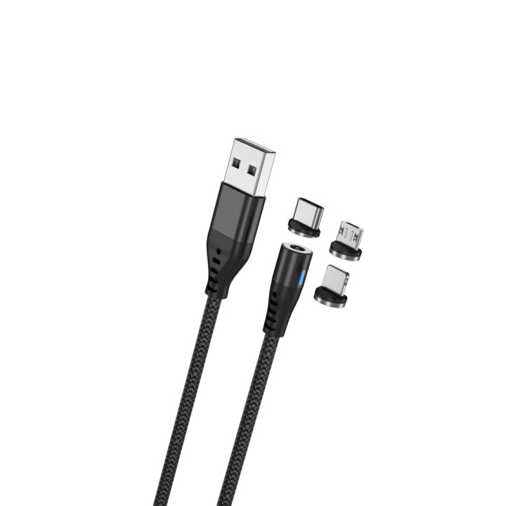 Magnetic and rotating 1m USB charging and data transfer cable