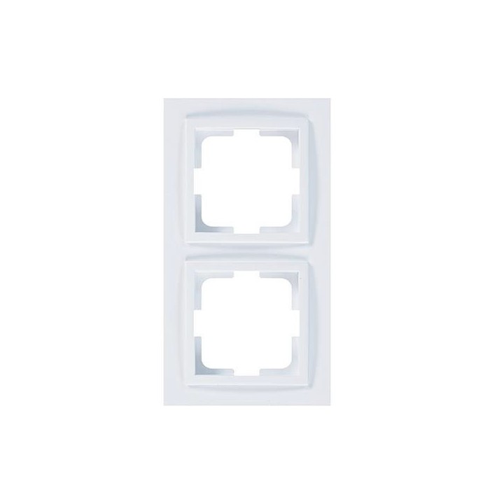 Double flush-mounted switch K/R white EUROLAMP