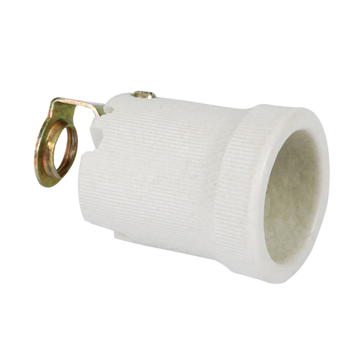 Porcelain socket with small E27 white lamp holder for general use