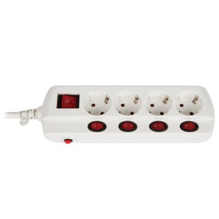 Five-socket corner power strip with cable and switch for GENERAL USE