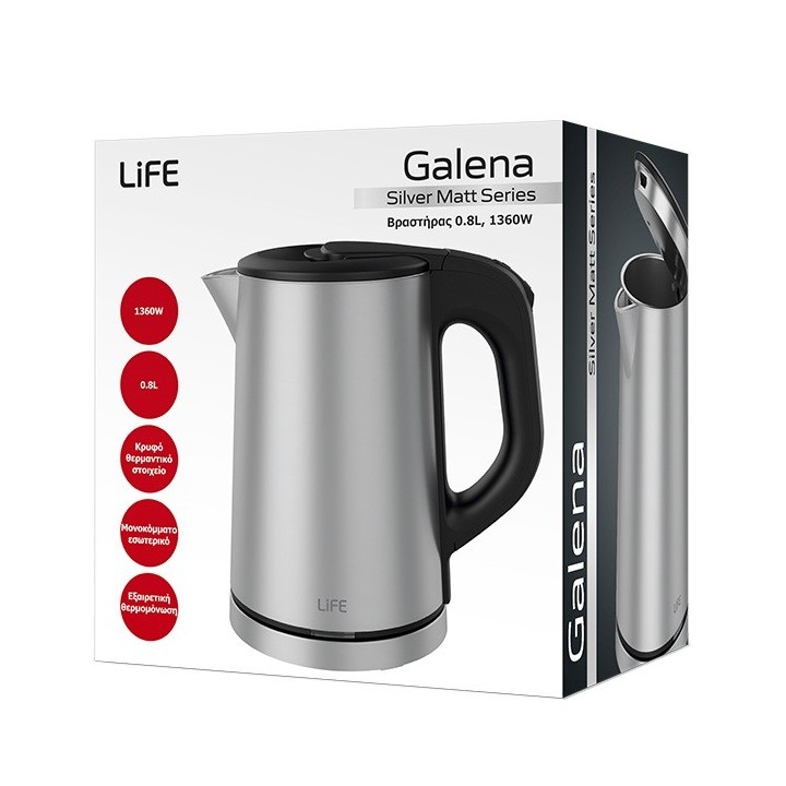 Stainless steel kettle 1.8L, 2200W LIFE AQUA