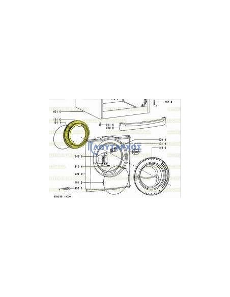 Λάστιχο πόρτας πλυντηρίου ρούχων PHILIPS/WHIRLPOOL WHIRLPOOL PRLP0034