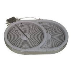 Εστία διπλή οβάλ 900+1500watt κεραμικού πλατώ, 220volt με 6 άκρα ΓΕΝΙΚΗΣ ΧΡΗΣΗΣ/EGO ΓΕΝΙΚΗΣ ΧΡΗΣΗΣ EKES0007