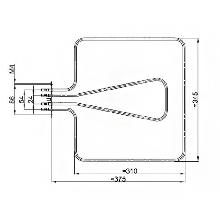 Αντιστάσεις Κουζίνας Άνω Μέρος - Αντίσταση με γκριλ (450watt 98volt+1050watt 220volt) άνω φούρνου κουζίνας CANDY