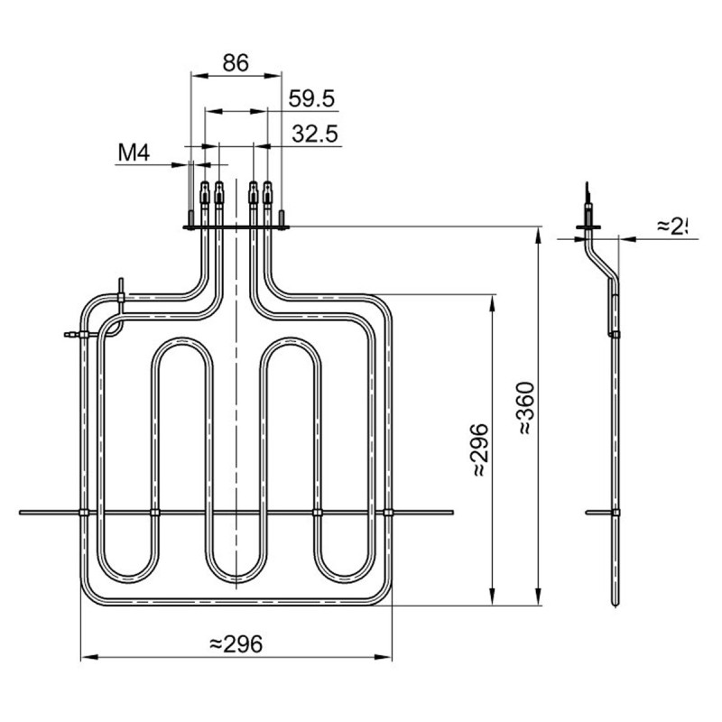 Αντίσταση άνω κουζίνας CANDY/KORTING/GORENJE/INDESIT INDESIT APM0008