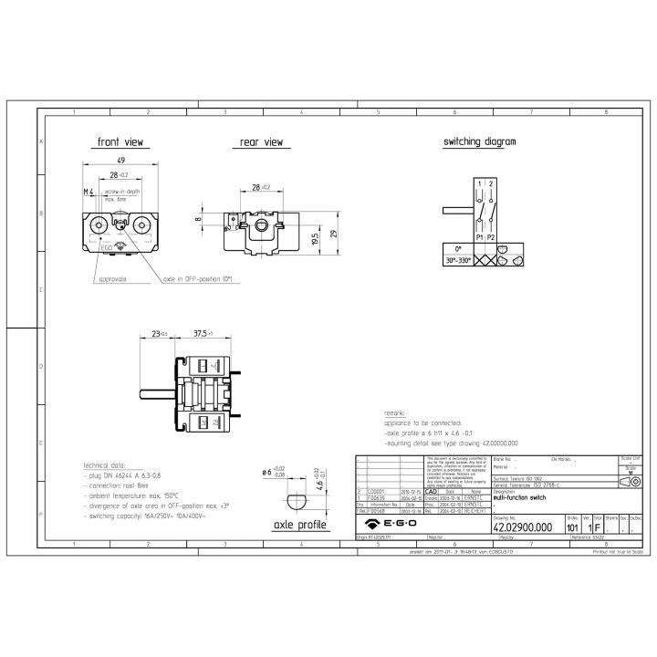 Διακόπτης επιλογής φούρνου κουζίνας ARCELIK/BEKO