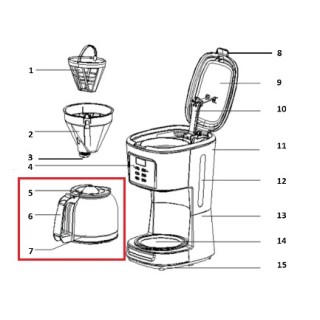 Κανάτα καφετιέρας γαλλικού καφέ CAFFEA 1095T IZZY original