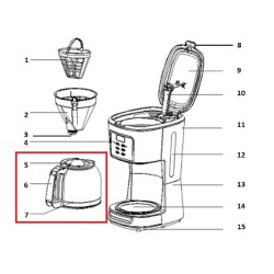 Κανάτα καφετιέρας γαλλικού καφέ CAFFEA 1095T IZZY original IZZY ΚΑΤΗΡΓΗΜΕΝΟ