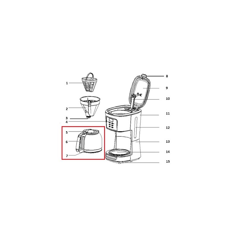 Κανάτα καφετιέρας γαλλικού καφέ CAFFEA 1095T IZZY original IZZY ΚΑΤΗΡΓΗΜΕΝΟ