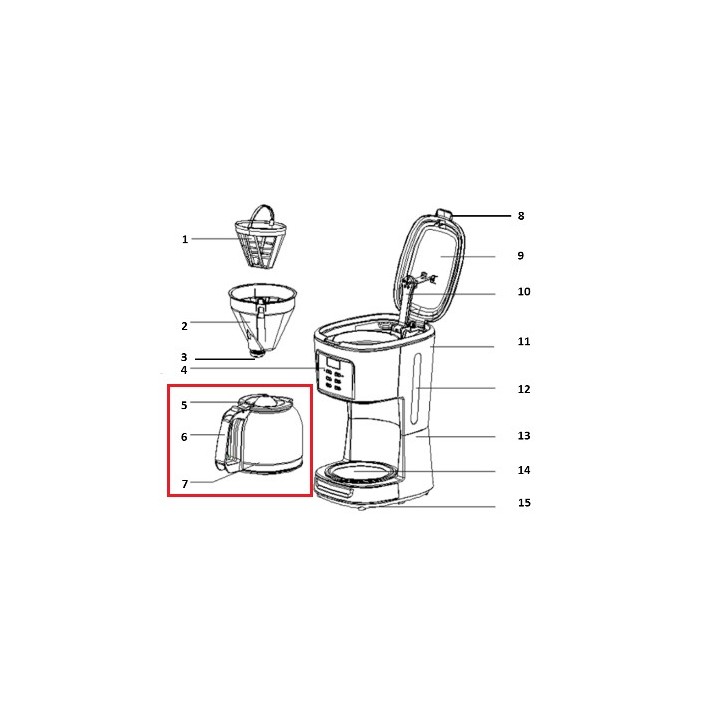 Κανάτα καφετιέρας γαλλικού καφέ CAFFEA 1095T IZZY original