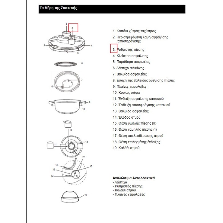 Βαλβίδα λειτουργίας πλήρης χύτρας ταχύτητος IZZY MOULINEX (NATURA) original