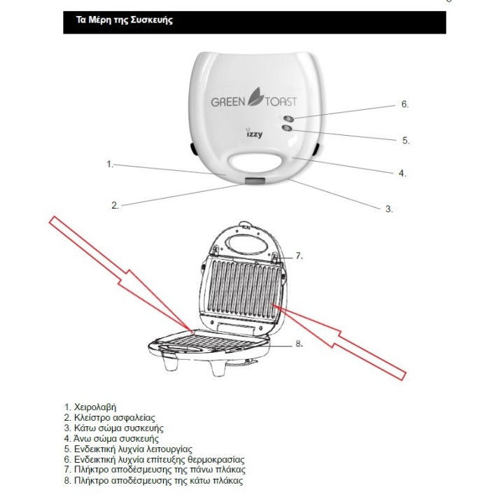 Κεραμικές πλάκες τοστιέρας Green Toast IZZY original
