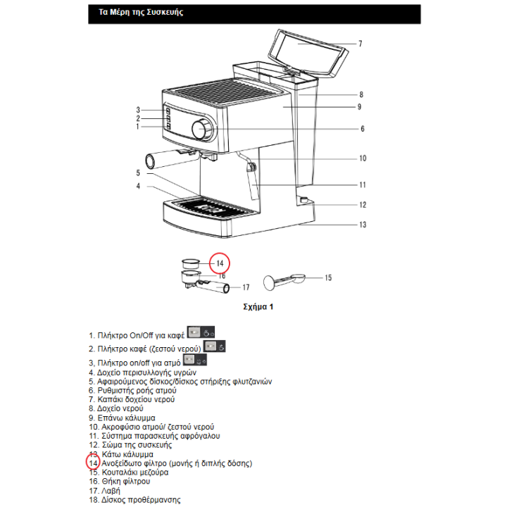 Φίλτρο διπλής δόσης καφετιέρας espresso IZZY original IZZY KFS0004