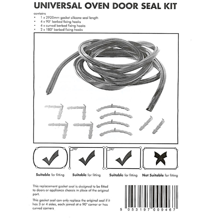 Λάστιχο φλάντζα ΚΙΤ στεγανοποίησης πόρτας κουζίνας ΓΕΝΙΚΗΣ ΧΡΗΣΗΣ