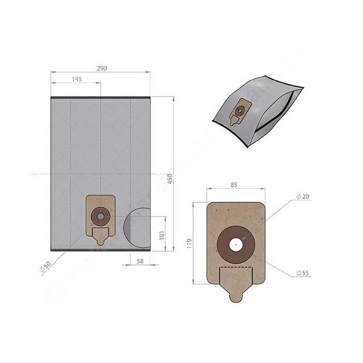 Σακούλα ηλεκτρικής ηλεκτρικής σκούπας NUMATIC ΓΕΝΙΚΗΣ ΧΡΗΣΗΣ SAK2060