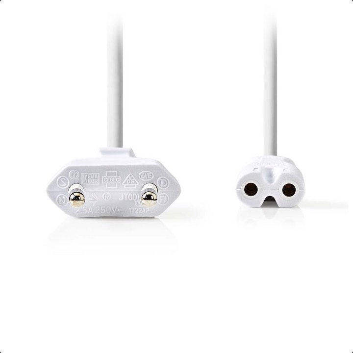 Καλώδιο τροφοδοσίας οκταράκι λευκό ΓΕΝΙΚΗΣ ΧΡΗΣΗΣ