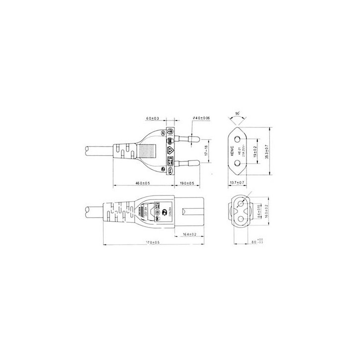 Καλώδιο τροφοδοσίας διπολικό μαύρο ΓΕΝΙΚΗΣ ΧΡΗΣΗΣ ΓΕΝΙΚΗΣ ΧΡΗΣΗΣ PTO0012