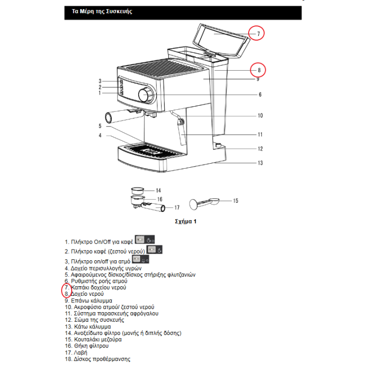 Δοχείο νερού καφετιέρας IZZY BARISTA original IZZY KAFKAD0008
