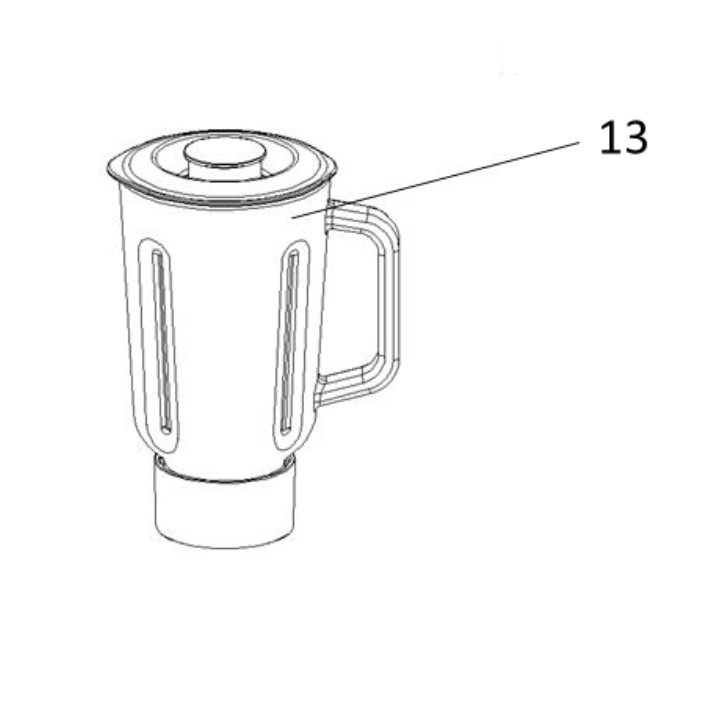 Κάνατα γυάλινη μπλέντερ κομπλέ για κουζινομηχανής IZZY original IZZY KKAN0001